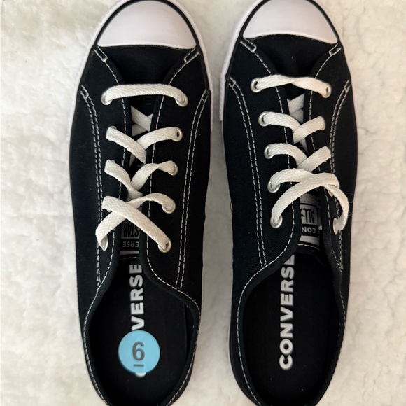 NEW Converse all star dainty mule slipon Sneakers black and white womens size 6. - Picture 2 of 7
